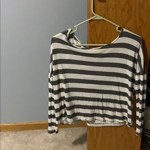 Forever 21 striped long sleeve crop top